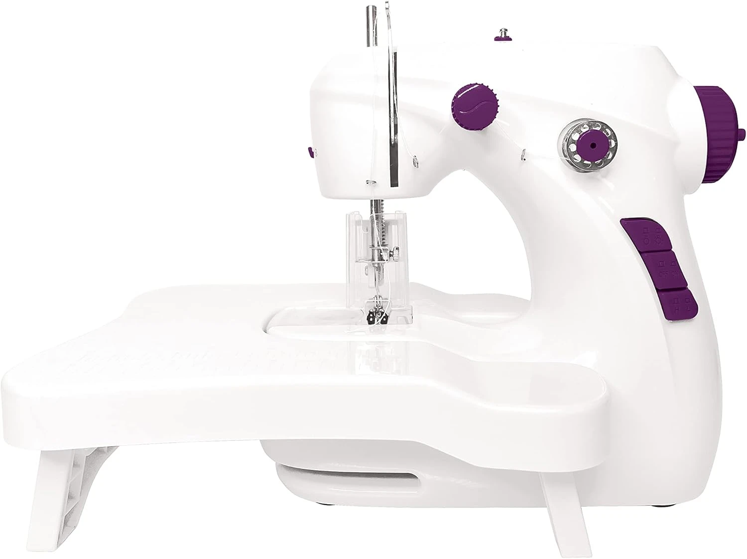 LEXIBOOK SW200 Workshop, Sewing Machine, 5 Fabric Coupons & Accessories Included, White/Purple, Black