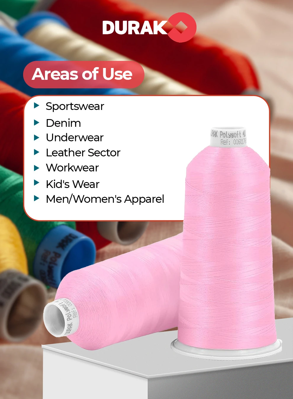 2  piece  Durak Poly-Soft Trilobal Polyester Embroidery Thread