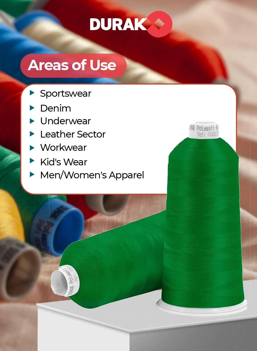 2 piece combo Durak Poly-Soft Trilobal Polyester Embroidery Thread