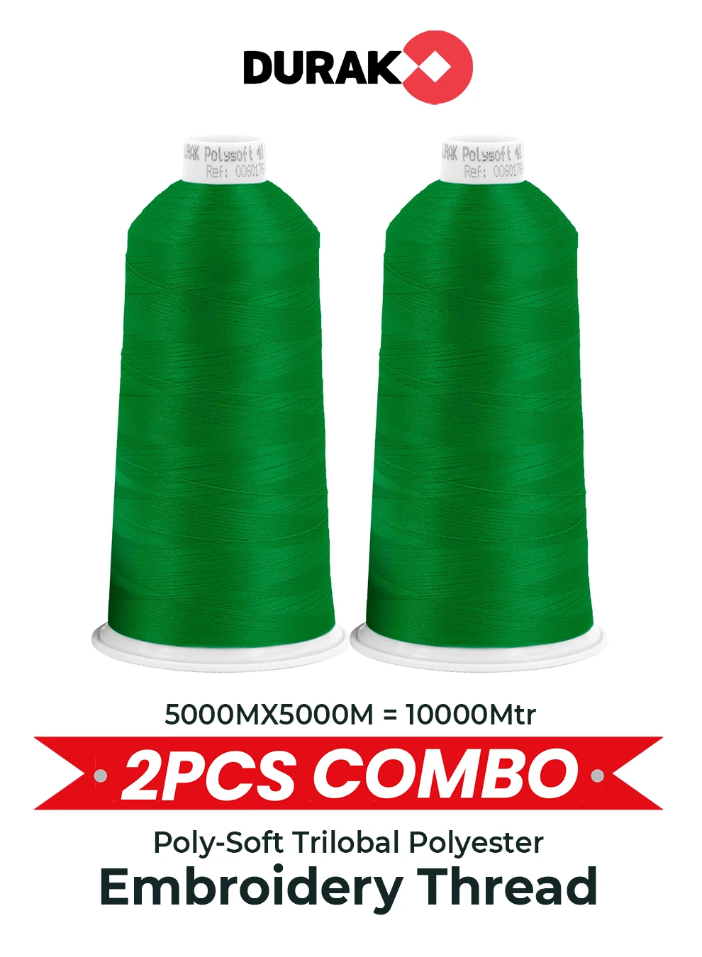 2 piece combo Durak Poly-Soft Trilobal Polyester Embroidery Thread