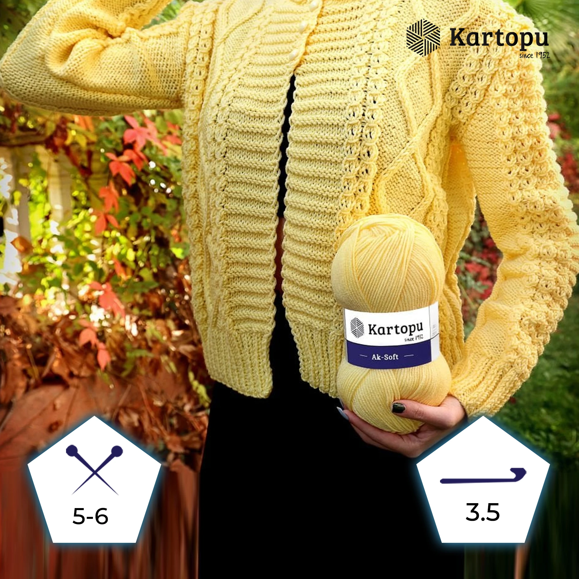 Kartopu K650 Ak-Soft Knitting Yarn â€“ 100g, 250m