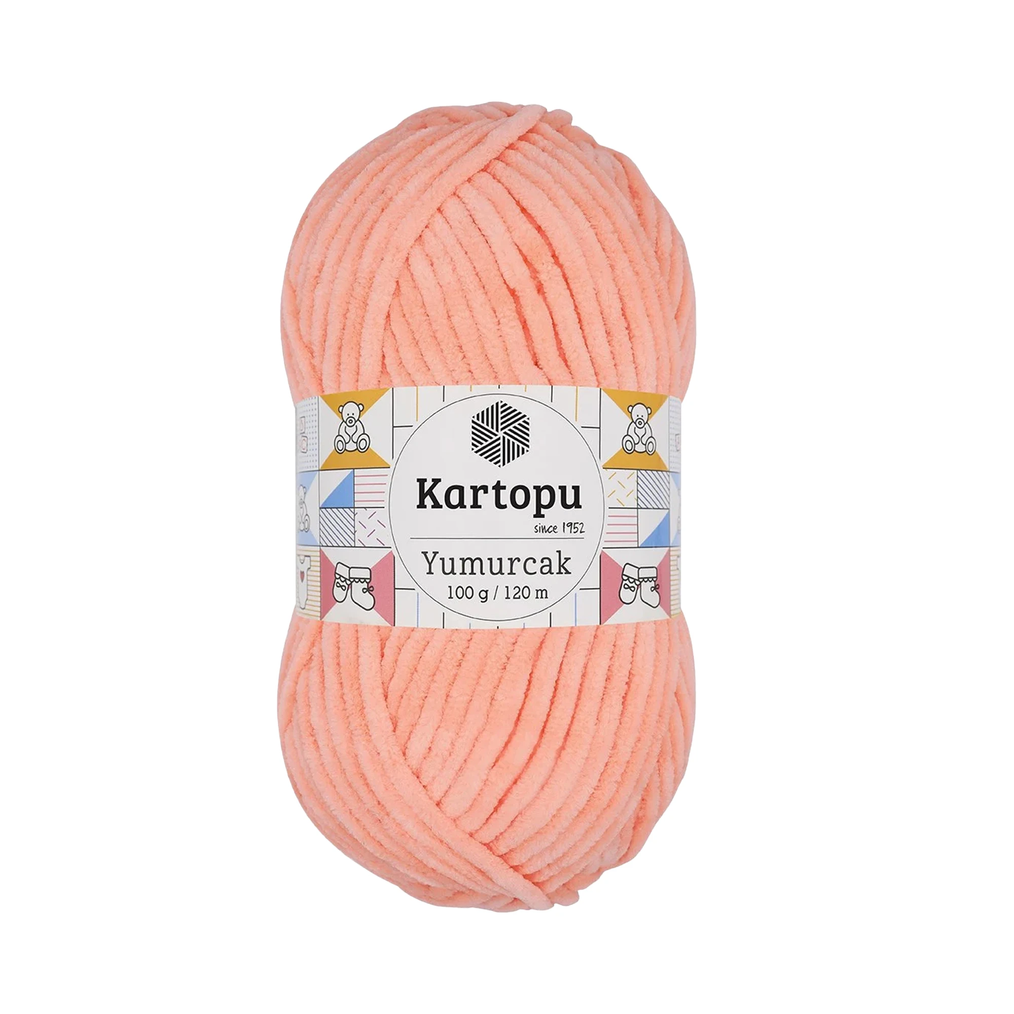 Kartopu K765 Yumurcak Knitting Yarn â€“ 100g, 120m | Soft Polyester Yarn for Baby & Home Projects (Peach)