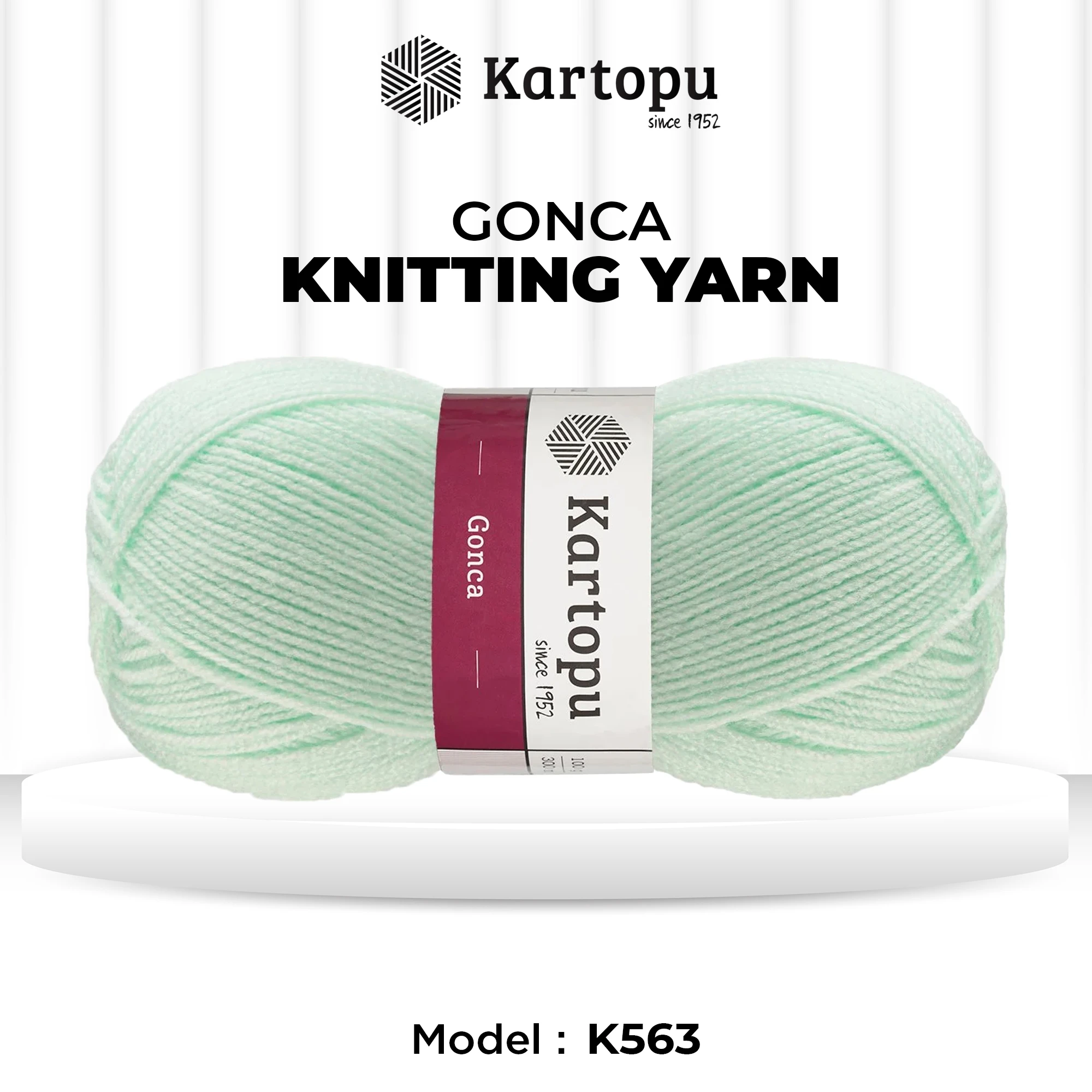 Kartopu K563 Gonca Knitting Yarn â€“ 100g, 300m | Acrylic Yarn for Crochet, Embroidery & Needlework (Water Green)