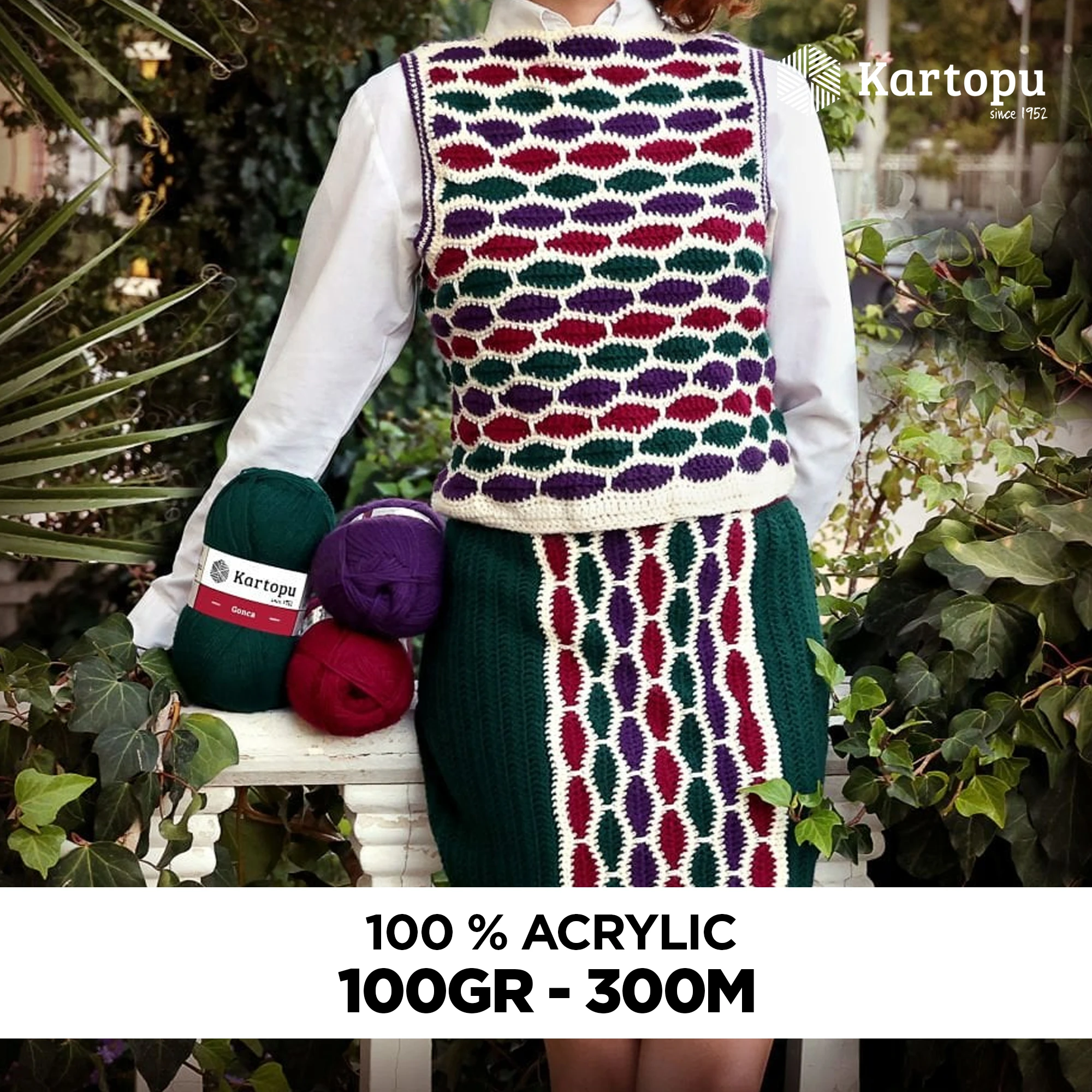 Kartopu K540 Gonca Knitting Yarn â€“ 100g, 300m