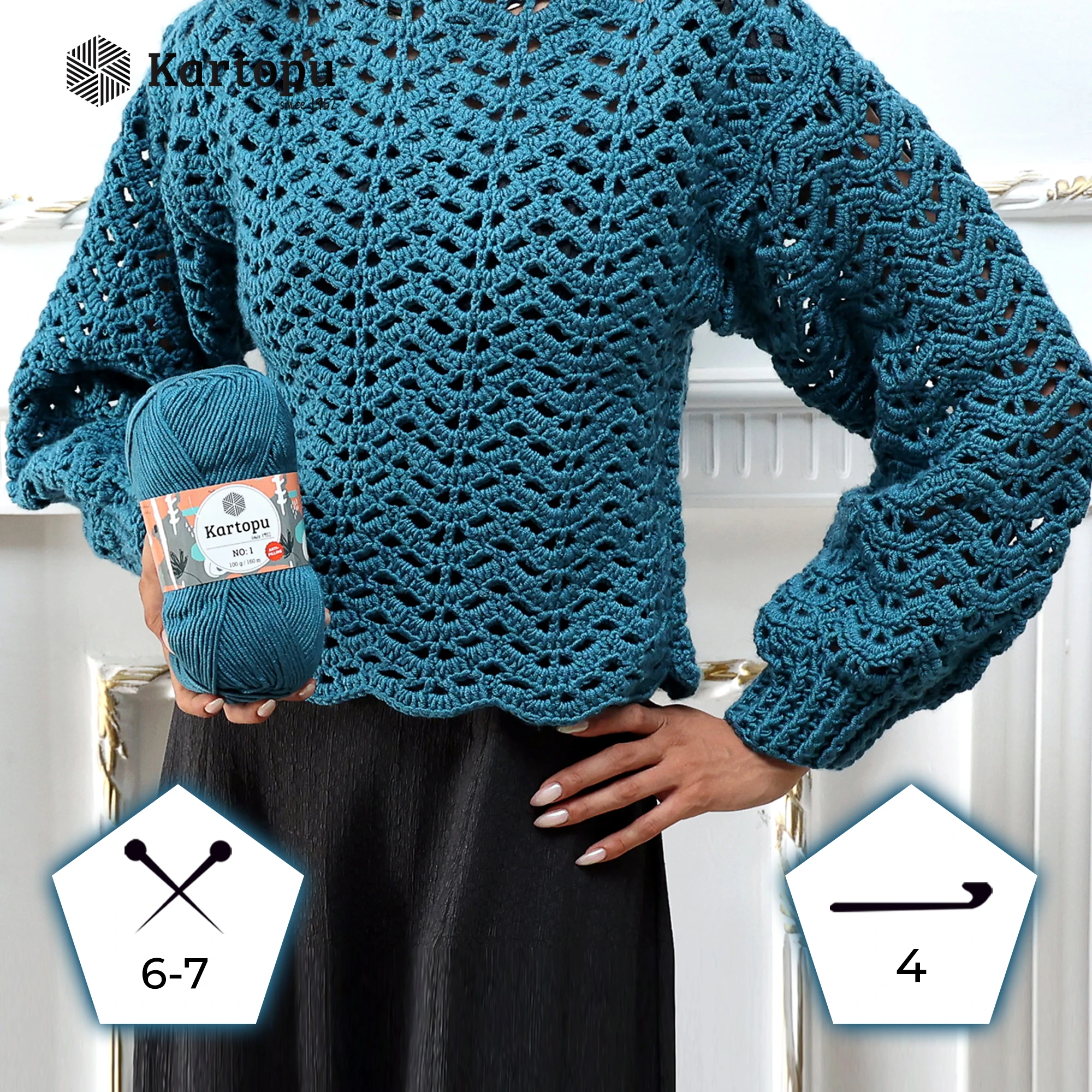 Kartopu K507 No-1 Yarn is made from 100 percent of anti-pilling acrylic material. Soft and comfortable to touch non-fading, durable and has a good semi-warming effect