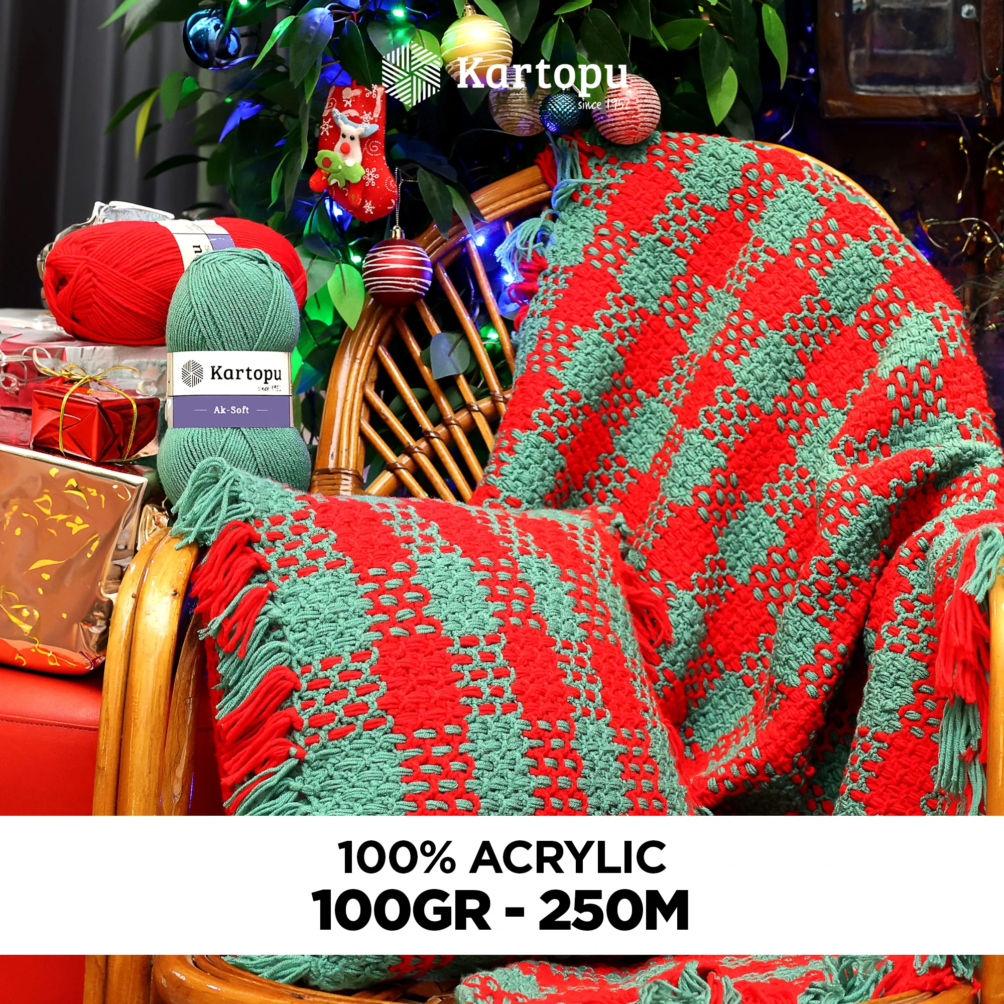 Kartopu K025 Ak-Soft Yarn â€“ 100g Soft Acrylic, 250m â€“ Cream | Ideal for Garments, Kidswear & Everyday Knitting