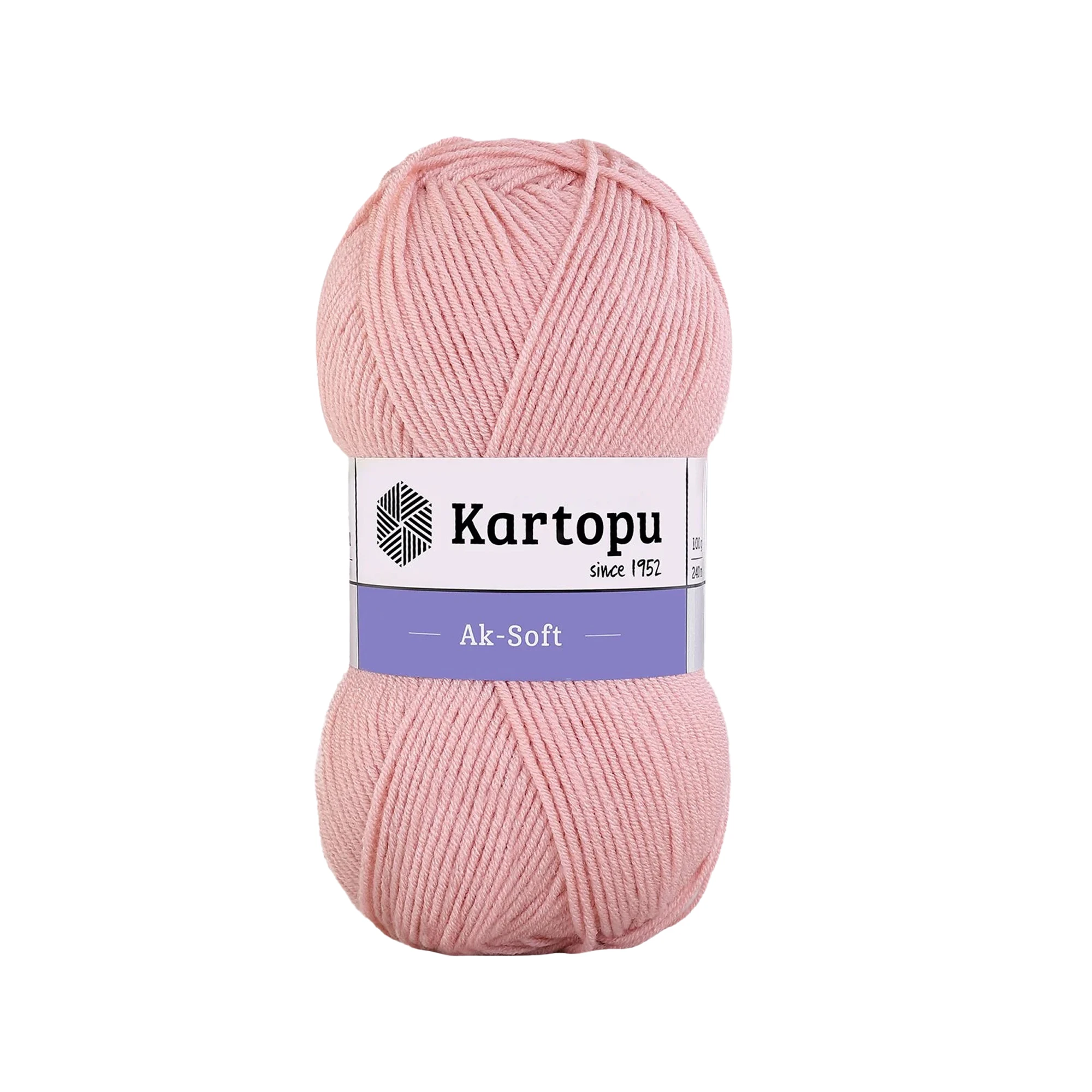 Kartopu K258 Ak-Soft Knitting Yarn â€“ 100g, 250m â€“ Pink