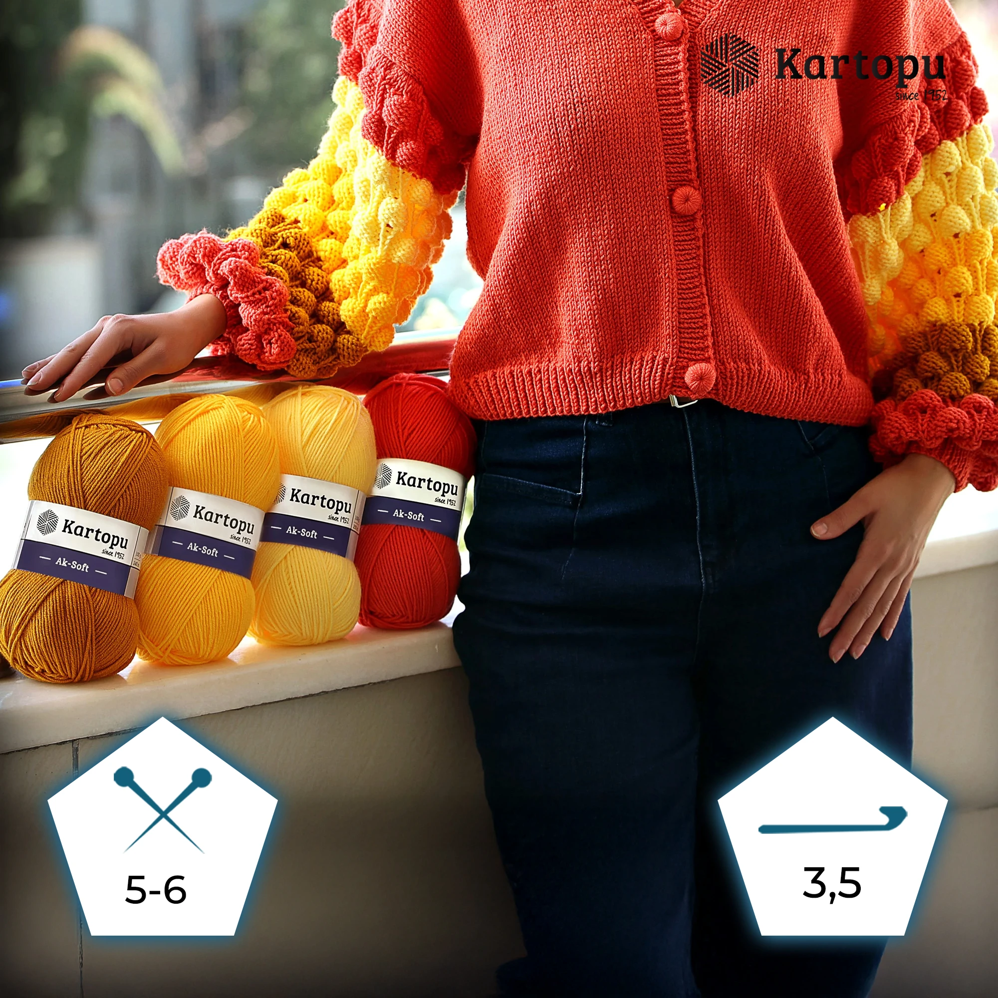 Kartopu K258 Ak-Soft Knitting Yarn â€“ 100g, 250m â€“ Pink