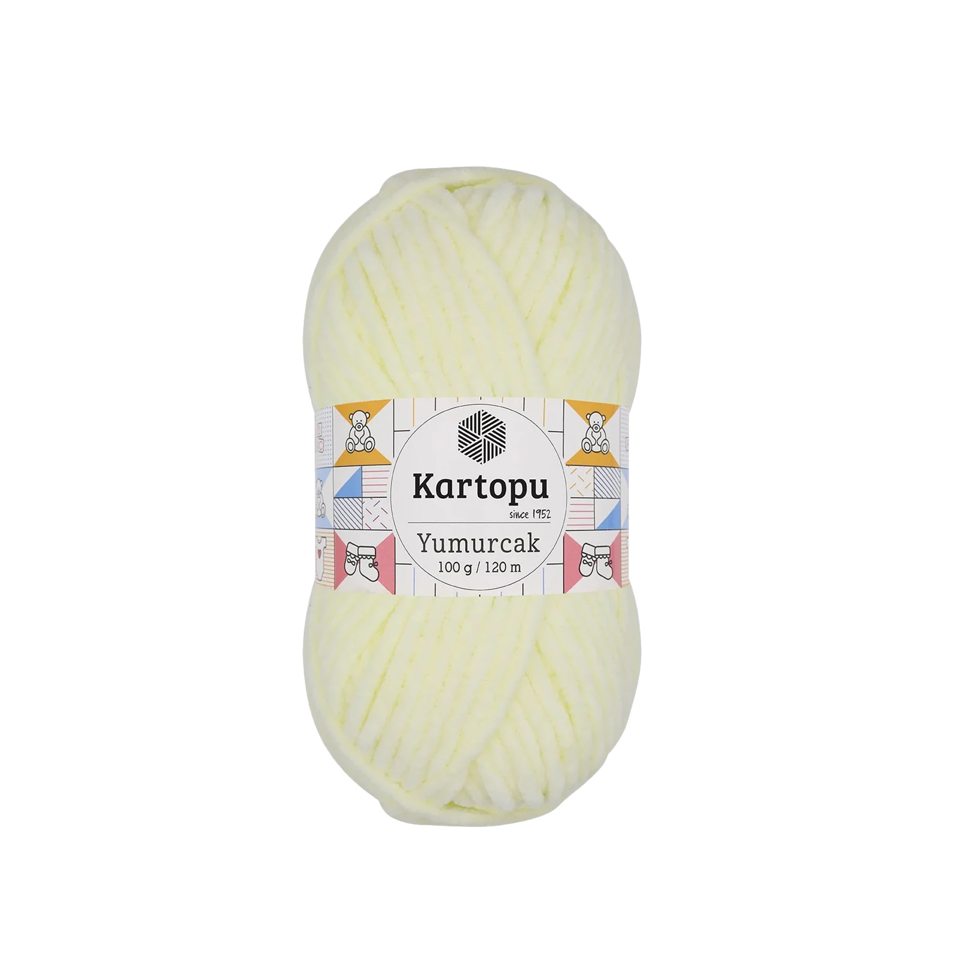 Kartopu K335 Yumurcak Yarn â€“ 100g, 120m, Cream | Soft Velvety Polyester for Baby & Home Knits